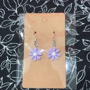 Purple Flower Earrings